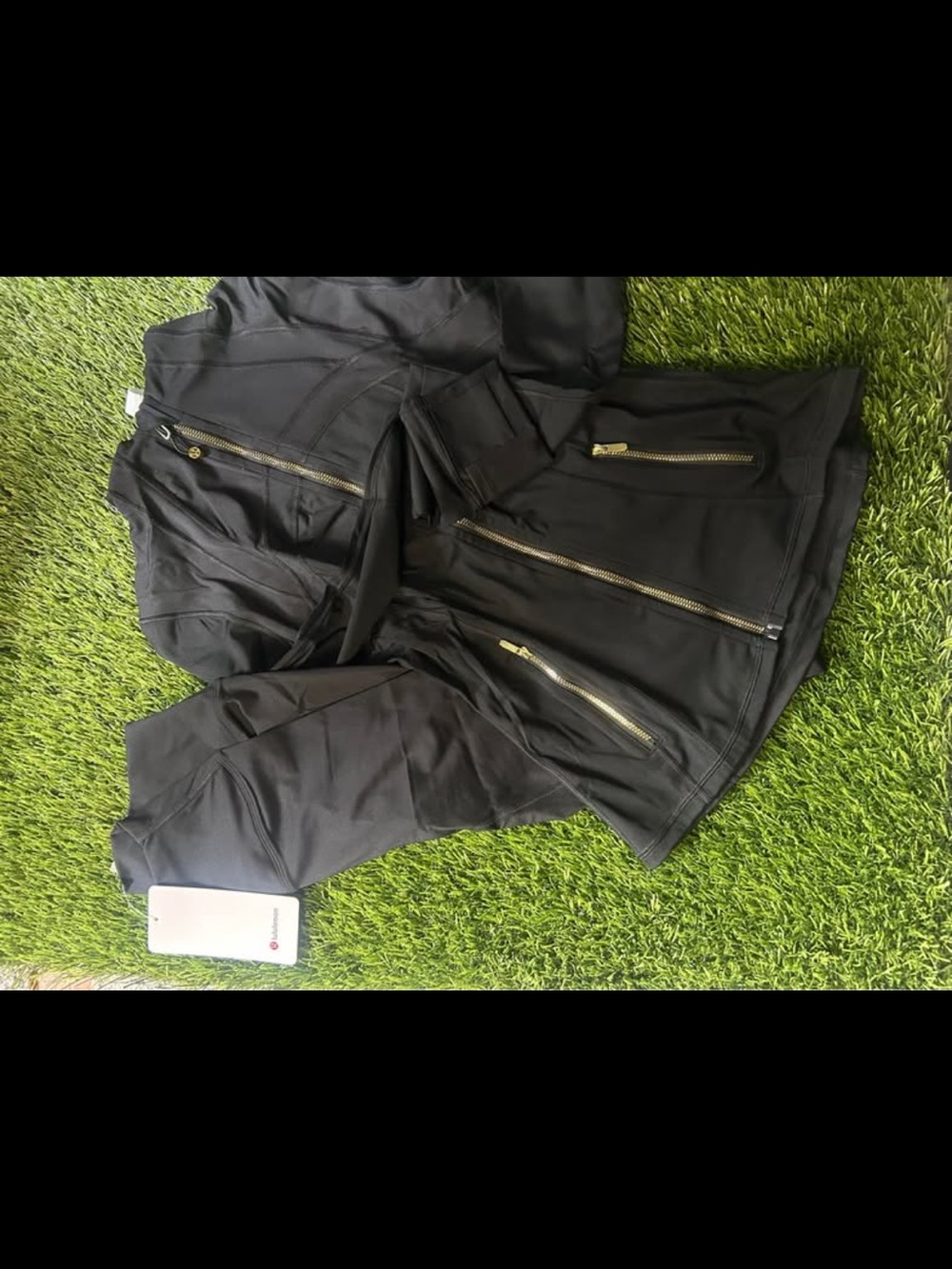 lululemon athletica Black Women's Zip-Up Jacket with Gold Zipper